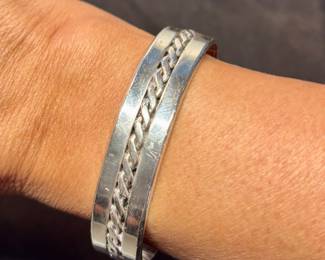 Sterling signed bracelet, Ron Y Yazzi Silver Navajo Cuff , Native American