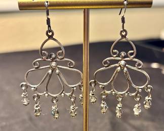 Sterling Silver Chandelier with crystal fountains