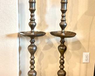 Vintage Moroccan Brass Altar Candle Holders