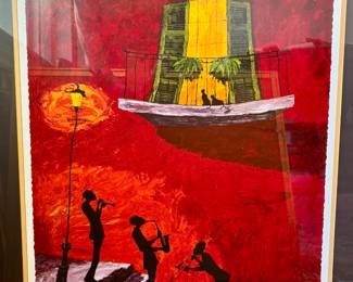 Ricardo Lozano “Jazz in New Orleans” framed print limited edition. Signed