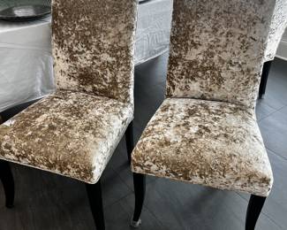 crushed velvet dining chairs (6)