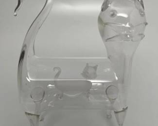 204 Vintage LangsamBillig Handblown Glass Cat