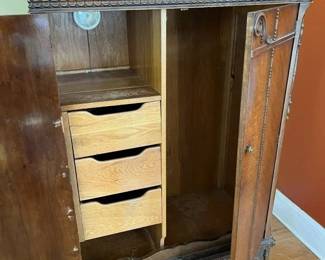204 Vintage Mahogany Armoire Detail