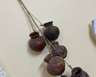 204 Mexican Tarahumara Hanging Primitive Clay Water Jugs