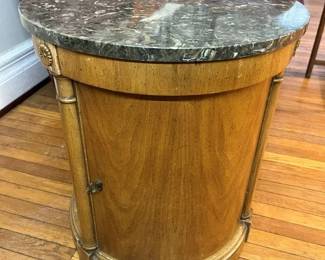204 Baker Marble Top Drum Storage Table