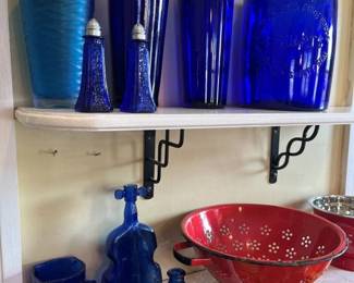 204 Vintage Cobolt Glass Collection Sampler