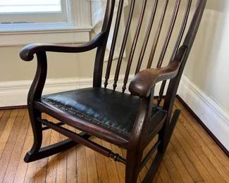 204 Vintage Leather Seat Rocker