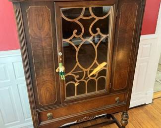 204 Vintage Jacobean Walnut Cabinet