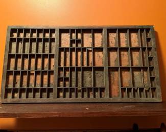 204 Antique Wooden Letterpress Printer Drawer