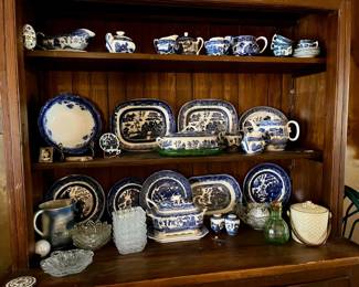 Blue Willow and blue and white china