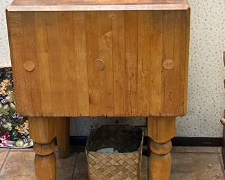 Amazing, heavy wooden butcher block! 