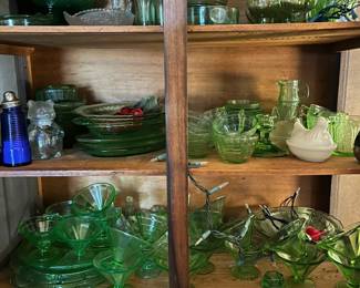 Depression glass/uranium glass. 