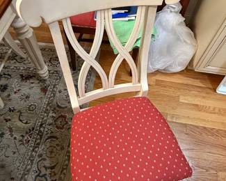 International Concepts Lattice Back Dining Chair with Red Floral Upholstery