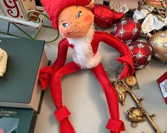 Annalee Mobilitee Dolls Red Christmas Elf Plush Toy