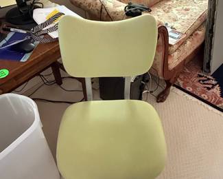 Vintage Light Green Upholstered Swivel Office Chair