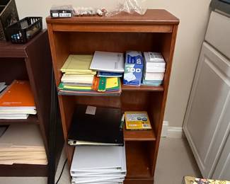 Wooden Bookcase with Folders and Envelopes