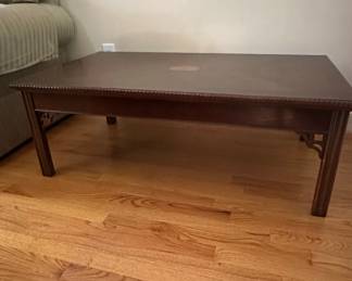Chippendale Style Mahogany Coffee Table with Inlay