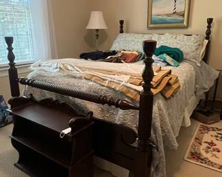 Victorian Carved Mahogany Poster Bed 