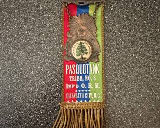 Pasquotank Tribe No. 8 Imp'd O.R.M. Ceremonial Ribbon