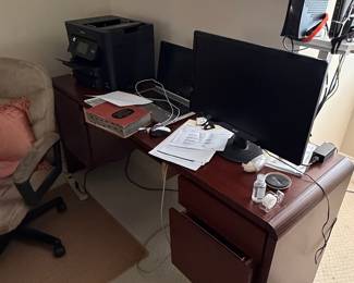 Mid-Century Modern Style Wooden Desk with Drawer