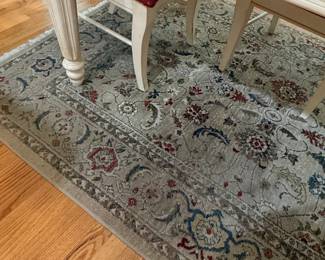 Light Grey/Red Area Rug