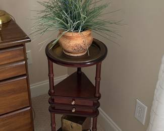 Victorian Style Mahogany Two-Drawer Plant Stand