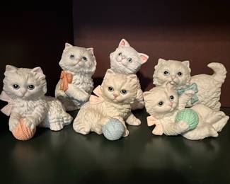 HOMCO "Kitten Nap" Collection Set of 6 Porcelain Figurines