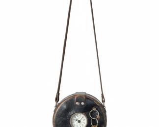 Vintage Detex Guardsman Watchmans Clock with Leather Case