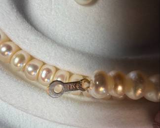 Genuine Freshwater Cultured Pearls 18" Necklace, 7.5" Bracelet & 5mm Pearl Stud Earring Set