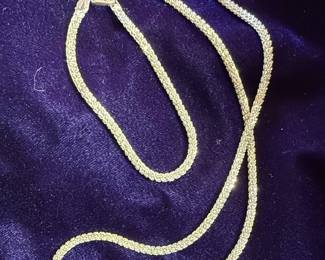 Sterling Silver "Spiga" or "Wheat" Chain Necklace and Bracelet Set