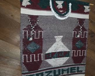 Vintage Cozumel Mexican Wool Wall Hanging