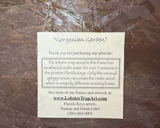 Lobster Trap Art "Gorgonian Garden" Tile Mural in Lobster Trap Frame