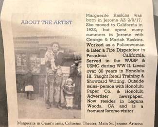 Framed Watercolor of Jennie Banters Bordello, Jerome, Arizona by Marguerite Haskins