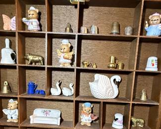 Wooden "My Collection" Display Cabinet with Miniatures