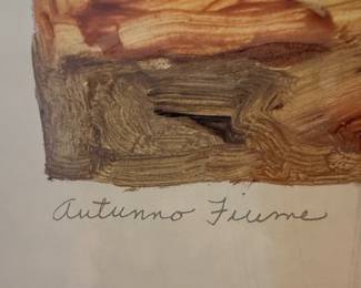 Watercolor Landscape Paintings "Autunno Fiume" by Charlene Winterle Olson