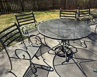 Woodard Wrought Iron Patio Dining Set