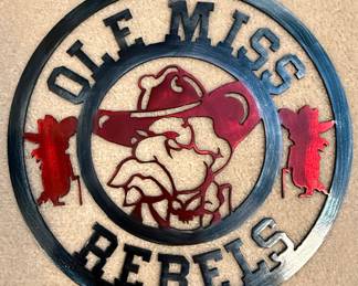 Ole Miss Rebels Metal Sign, Seat Cushion and Flag Set