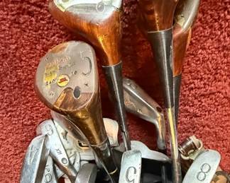 Vintage Wilson "Staff" Golf Club Set with Tri-Color Leather Golf Bag