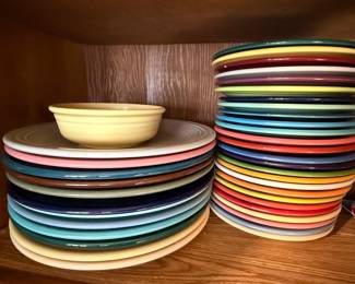 Fiesta Ware Ceramic Dinnerware Set - Mixed Lot of Plates, Bowls and Service Platters