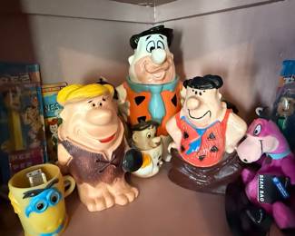 The Flintstones Collectibles Lot - 1973 Homecraft Prod. Figures, PEZ Dispensers, and Plush Toys