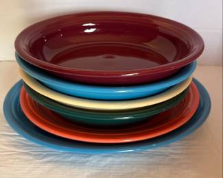 Fiesta Ware Ceramic Dinnerware Set - Mixed Lot of Plates, Bowls and Service Platters