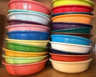 Fiesta Ware Ceramic Dinnerware Set - Mixed Lot of Plates, Bowls and Service Platters