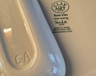 Clay Art Buon Vino Hand Painted StoneLite Ceramic Platter