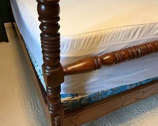 Vintage Carved Spool Full Size Bed Frame