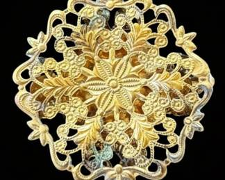 Fragonard Rococo-Style Enameled Brooch