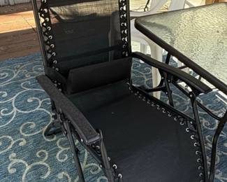 Black Metal and Mesh Anti-Gravity Reclining Chair