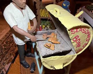 Folk Art "Seasoned Bone" Barbecue Scene Diorama by Guillermo Forchino