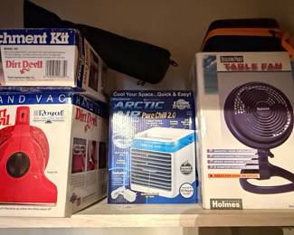 Dirt Devil Handheld Vacuum, Arctic Air and Holmes Table Fan Bundle