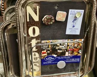 Silver Plate Trays Converted to Magnetic Message/Memo Boards