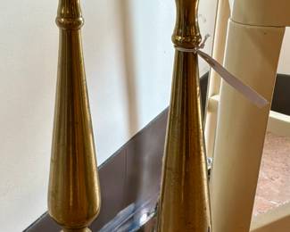 Pair of Large Brass Andirons 